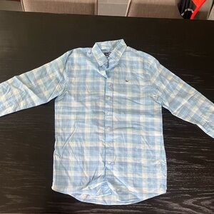 Vineyard Vines Classic Blue and White Plaid Button Down